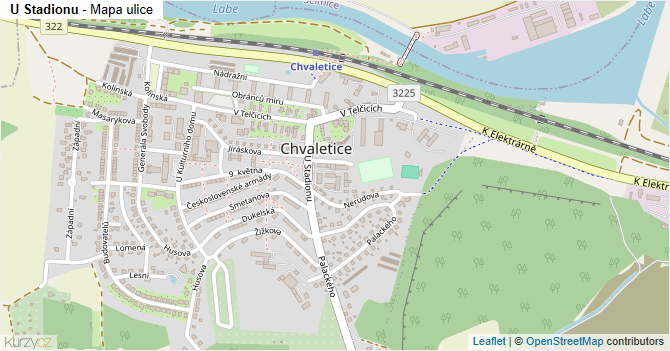 U Stadionu - mapa ulice