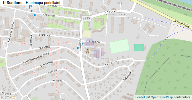 U Stadionu - mapa podnikání