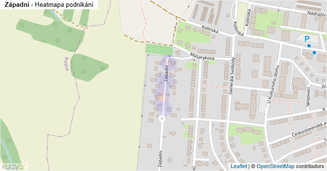 Západní - mapa podnikání