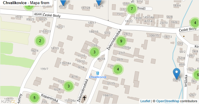 Chvalíkovice - mapa firem