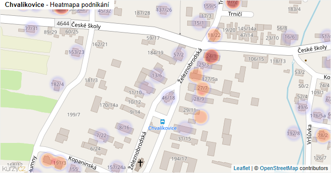 Chvalíkovice - mapa podnikání