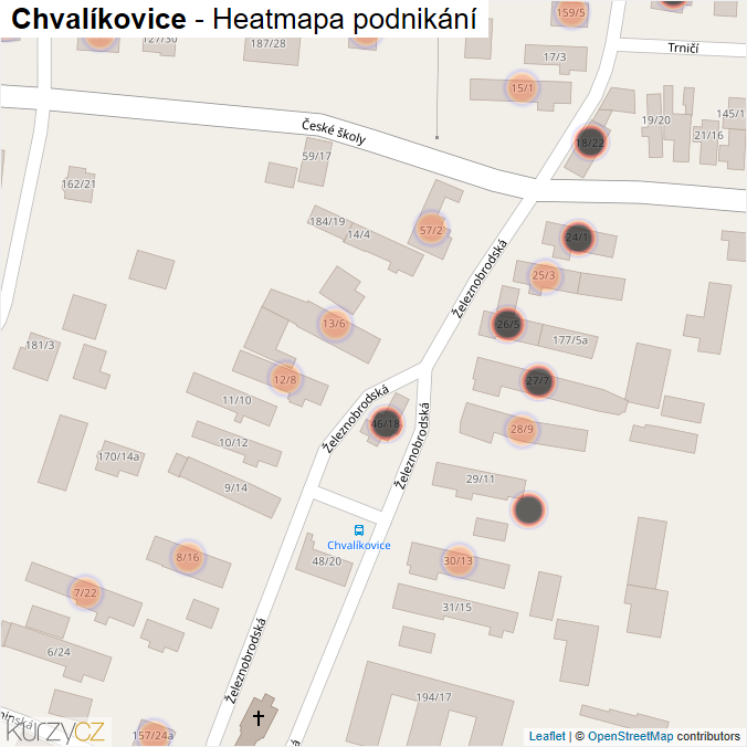 Mapa Chvalíkovice - Firmy v obci.