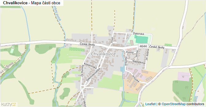 Chvalíkovice - mapa části obce