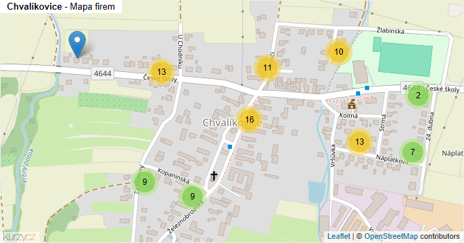 Chvalíkovice - mapa firem