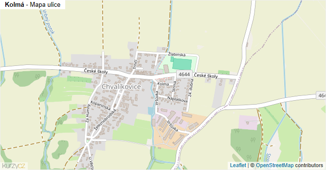 Kolmá - mapa ulice