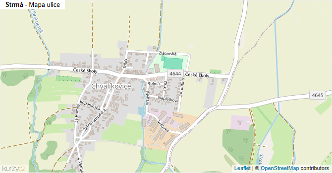 Strmá - mapa ulice
