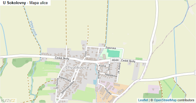 U Sokolovny - mapa ulice