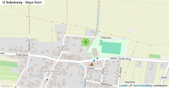 U Sokolovny - mapa firem