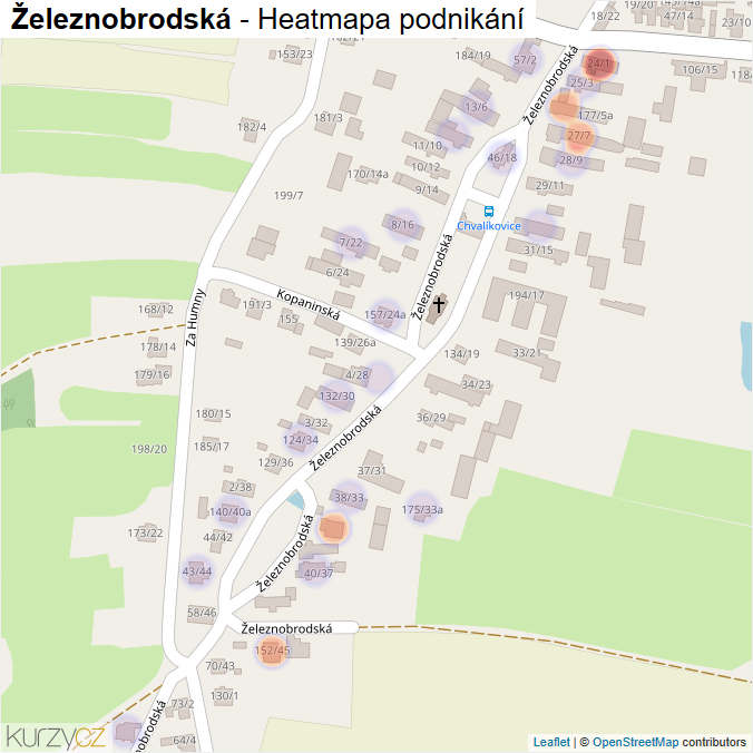 Mapa Železnobrodská - Firmy v ulici.