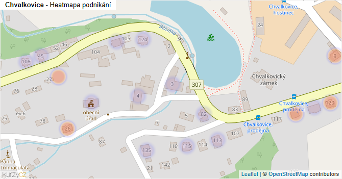 Chvalkovice - mapa podnikání