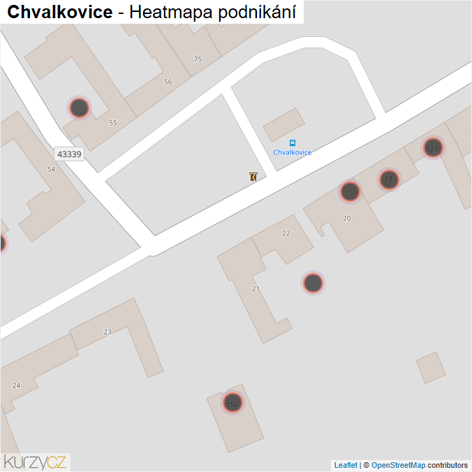 Mapa Chvalkovice - Firmy v obci.