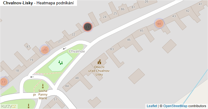Chvalnov-Lísky - mapa podnikání