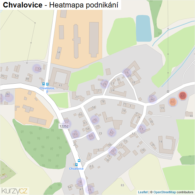 Mapa Chvalovice - Firmy v části obce.