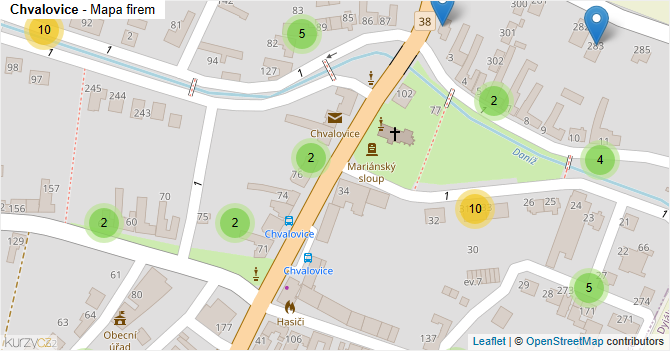 Chvalovice - mapa firem