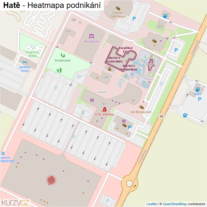 Mapa Hatě - Firmy v části obce.