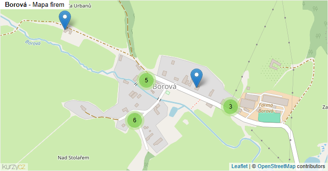 Borová - mapa firem