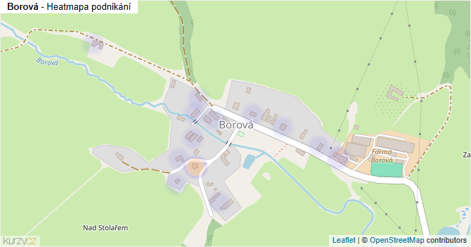 Borová - mapa podnikání