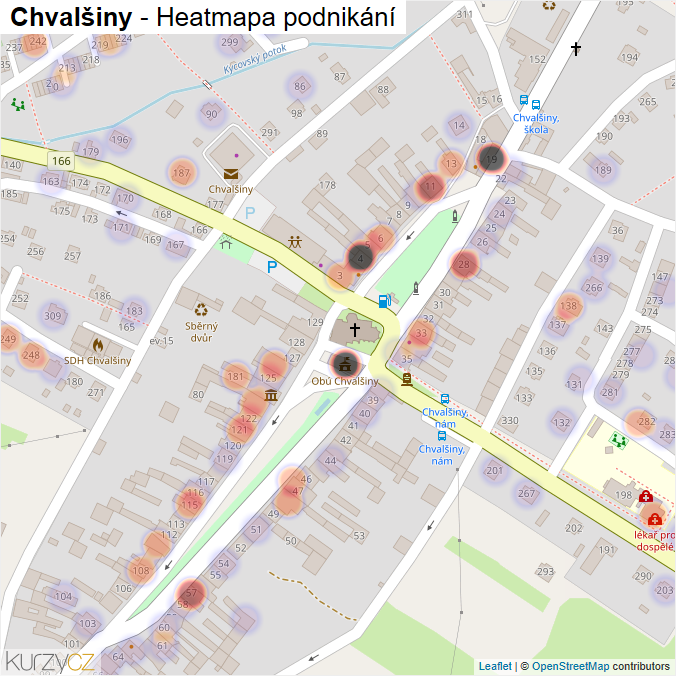 Mapa Chvalšiny - Firmy v části obce.