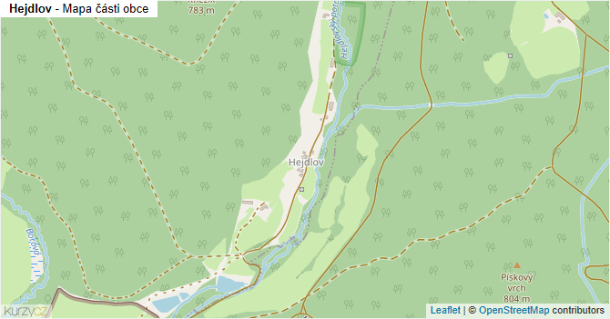 Hejdlov - mapa části obce