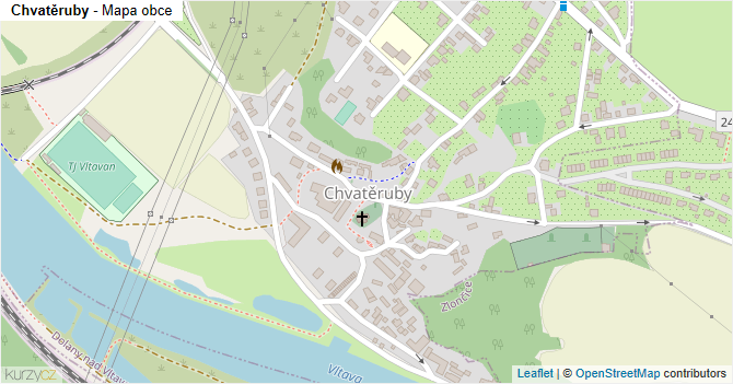 Chvatěruby - mapa obce