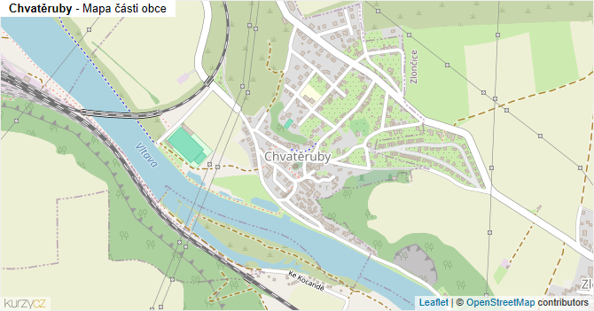 Chvatěruby - mapa části obce
