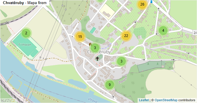 Chvatěruby - mapa firem