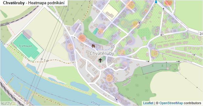 Chvatěruby - mapa podnikání