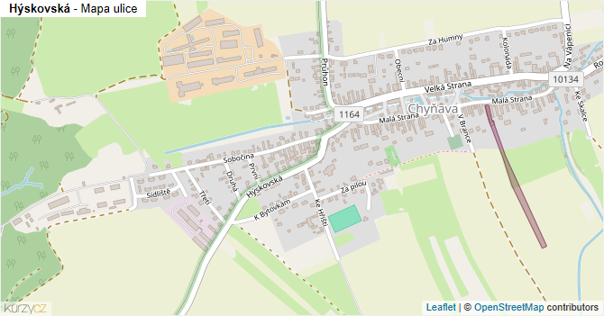 Hýskovská - mapa ulice
