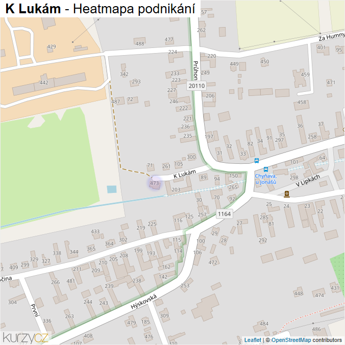 Mapa K Lukám - Firmy v ulici.