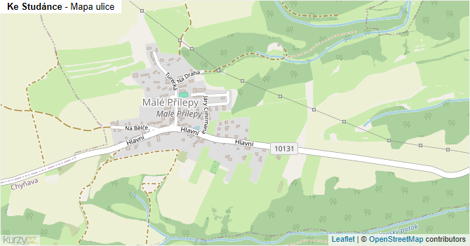 Ke Studánce - mapa ulice