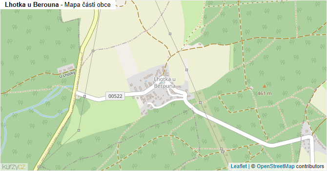 Lhotka u Berouna - mapa části obce