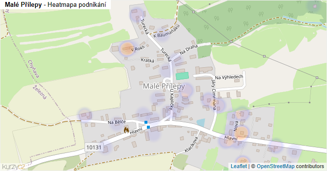 Malé Přílepy - mapa podnikání