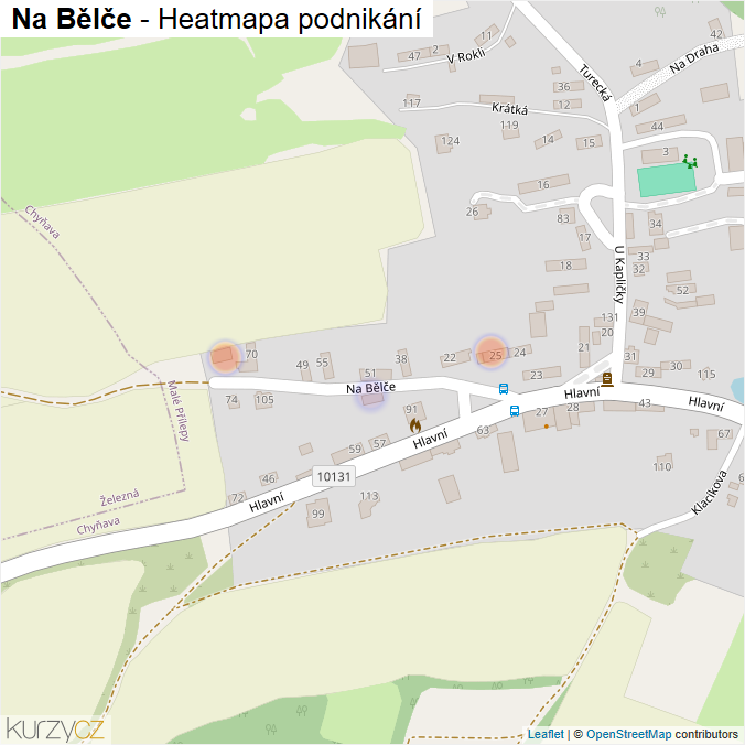 Mapa Na Bělče - Firmy v ulici.