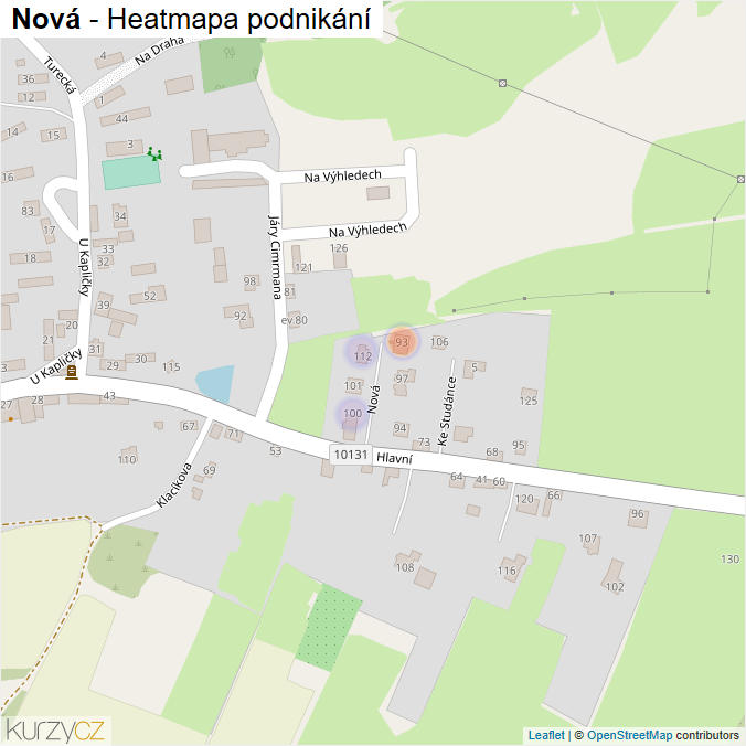 Mapa Nová - Firmy v ulici.