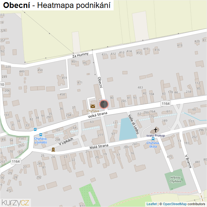 Mapa Obecní - Firmy v ulici.