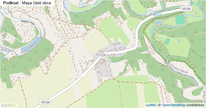 Podkozí - mapa části obce