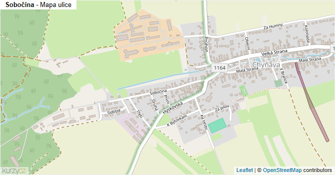 Sobočina - mapa ulice