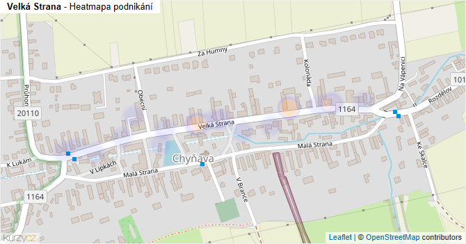 Velká Strana - mapa podnikání