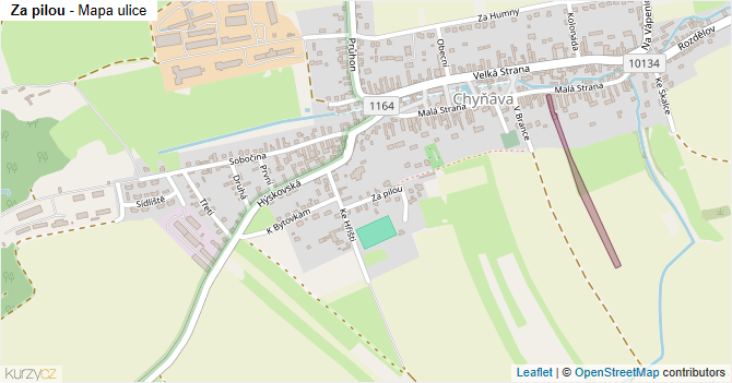 Za pilou - mapa ulice