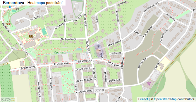 Bernardova - mapa podnikání