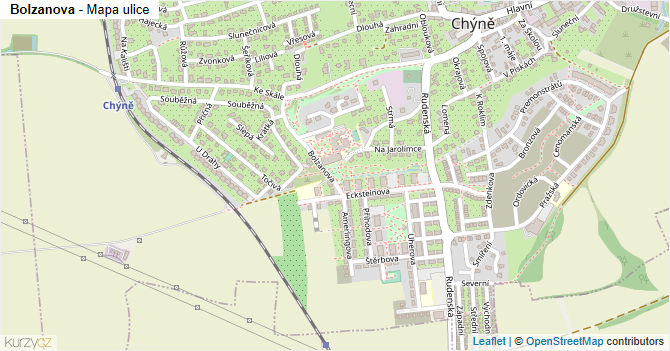 Bolzanova - mapa ulice