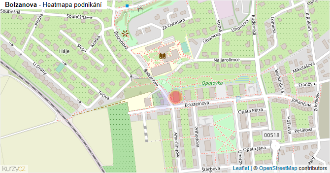 Bolzanova - mapa podnikání