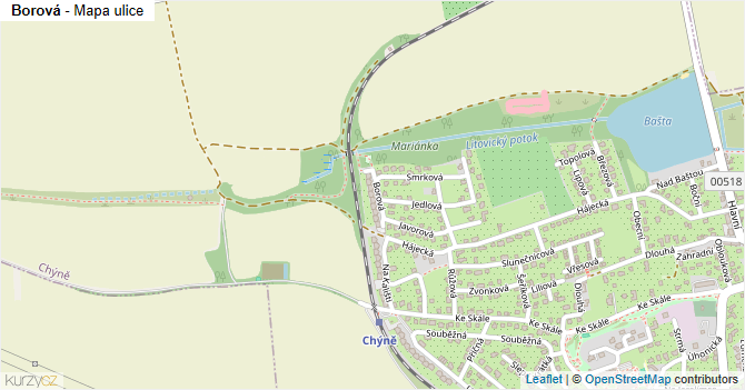 Borová - mapa ulice