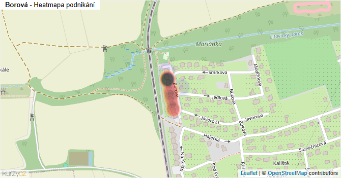 Borová - mapa podnikání