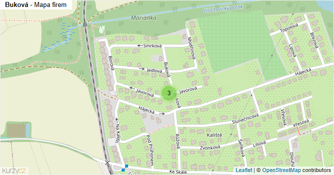 Buková - mapa firem