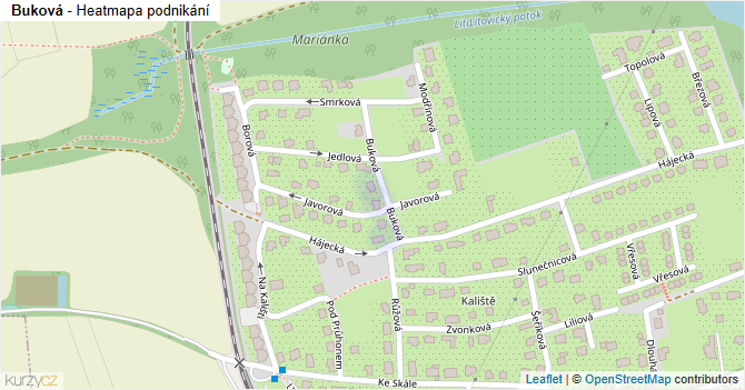 Buková - mapa podnikání