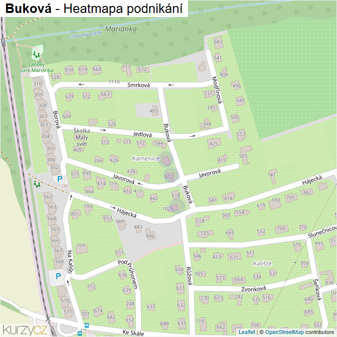 Mapa Buková - Firmy v ulici.