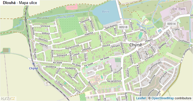 Dlouhá - mapa ulice