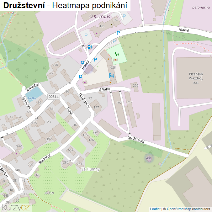 Mapa Družstevní - Firmy v ulici.