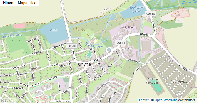 Hlavní - mapa ulice